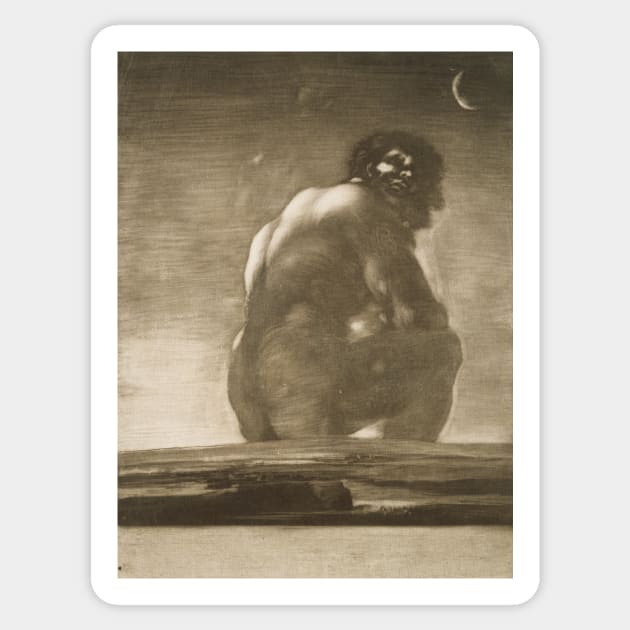 Seated Giant by Francisco Goya Sticker by Classic Art Stall